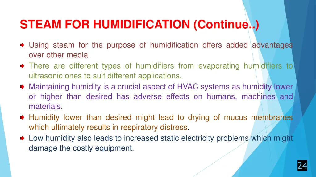 steam for humidification continue 1