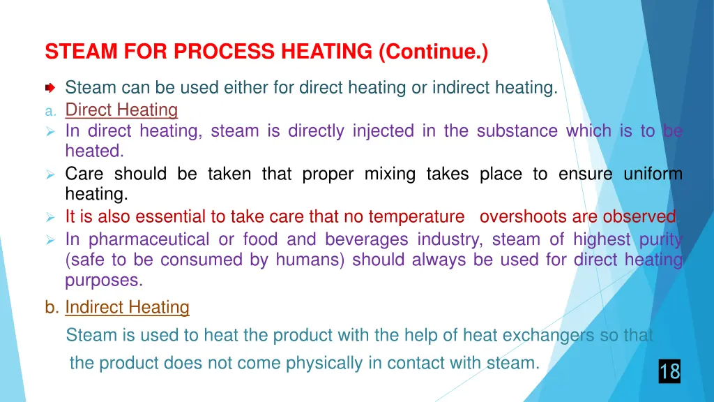 steam for process heating continue