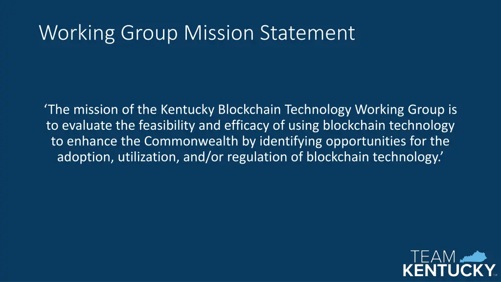 working group mission statement