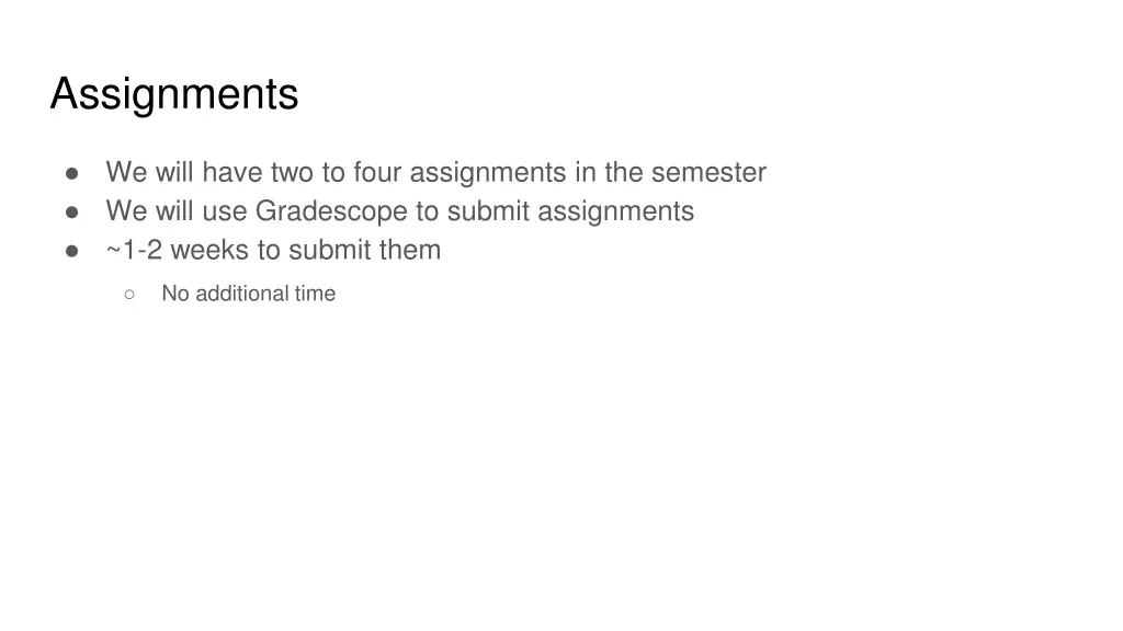 assignments