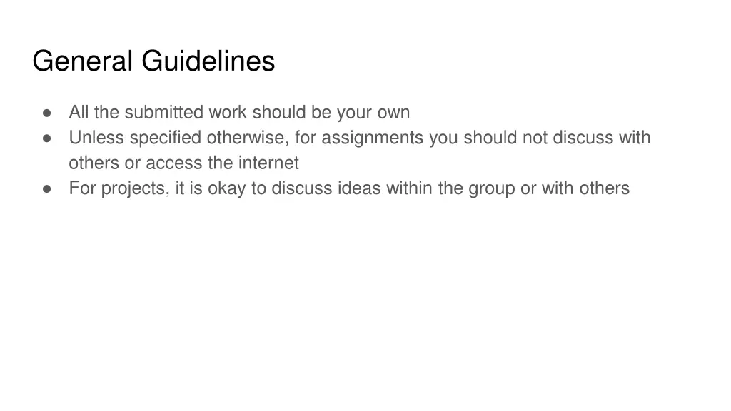 general guidelines