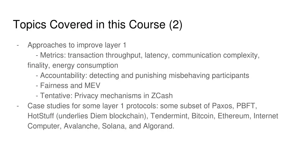 topics covered in this course 2