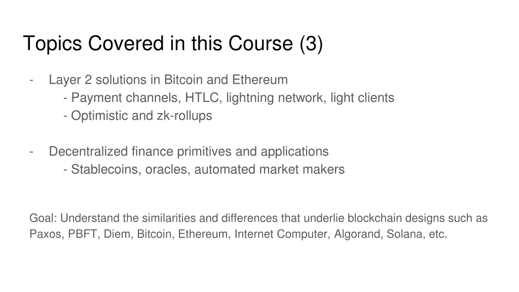 topics covered in this course 3