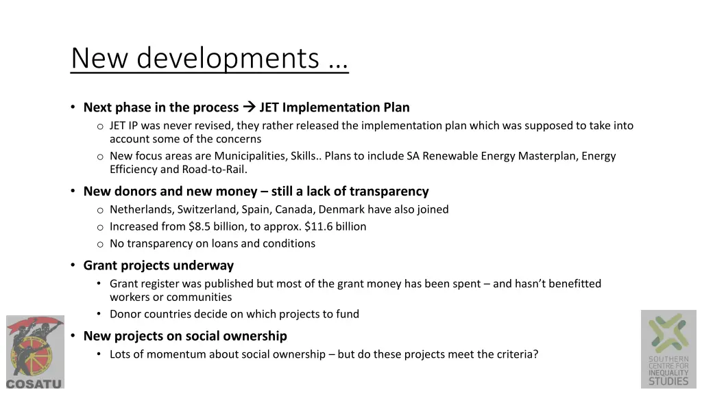 new developments