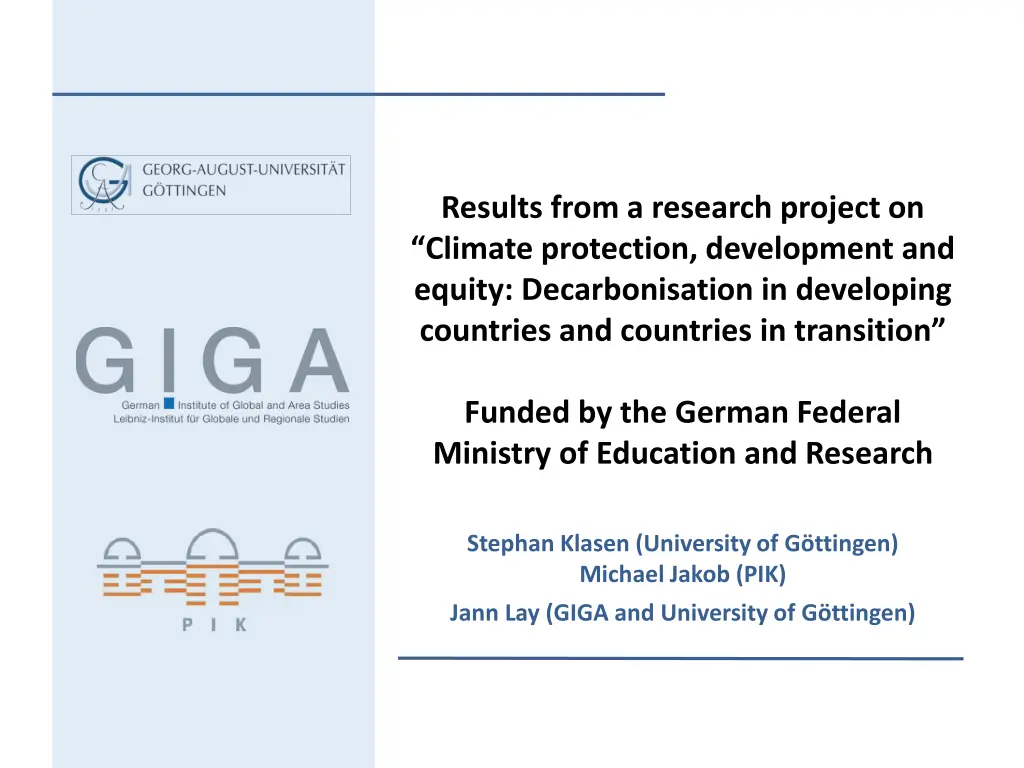 results from a research project on climate