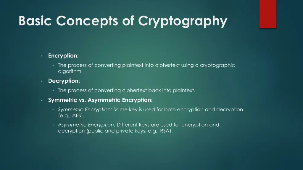 basic concepts of cryptography