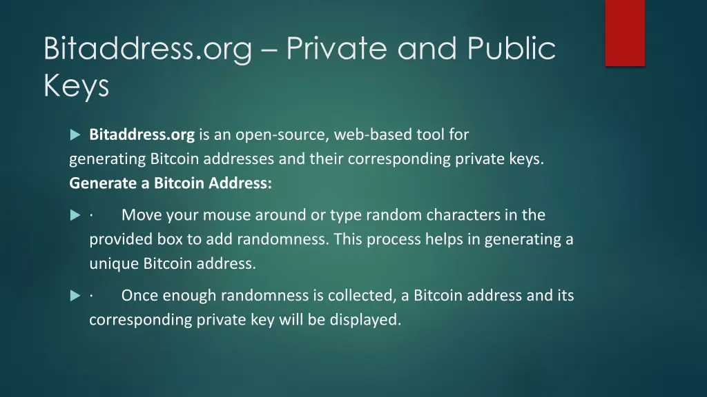 bitaddress org private and public keys