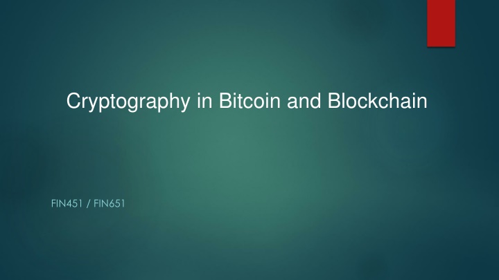 cryptography in bitcoin and blockchain