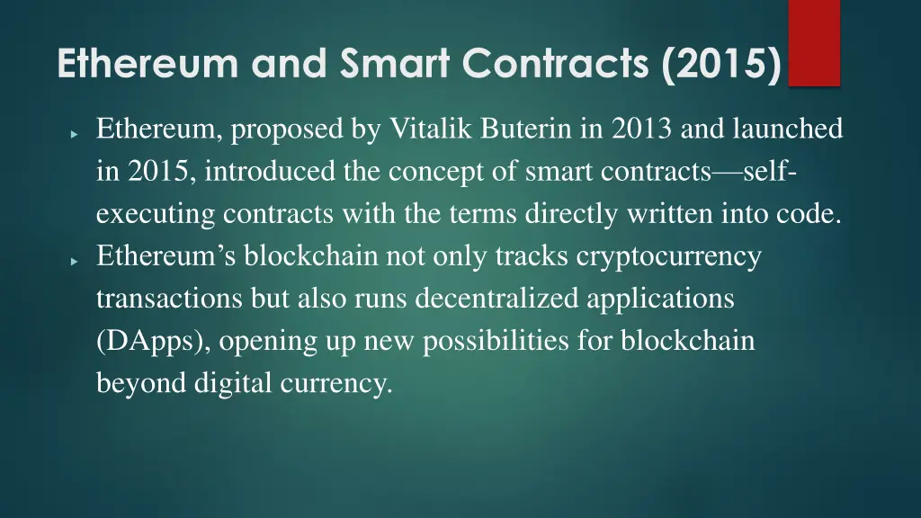 ethereum and smart contracts 2015