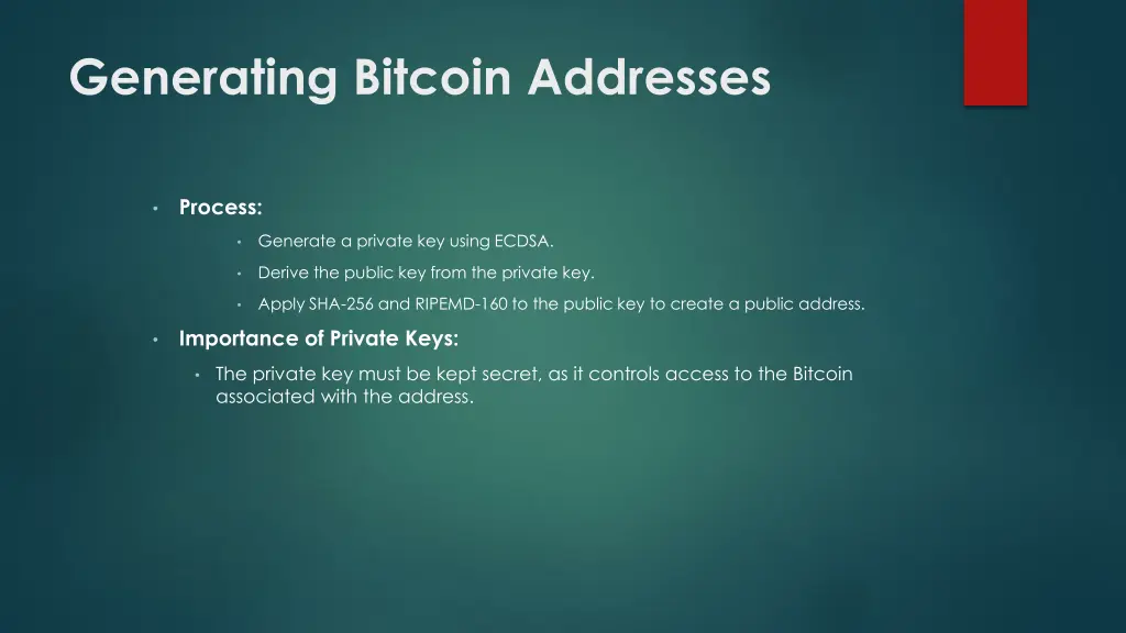 generating bitcoin addresses