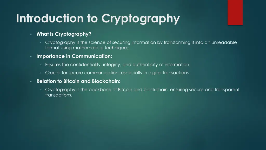 introduction to cryptography