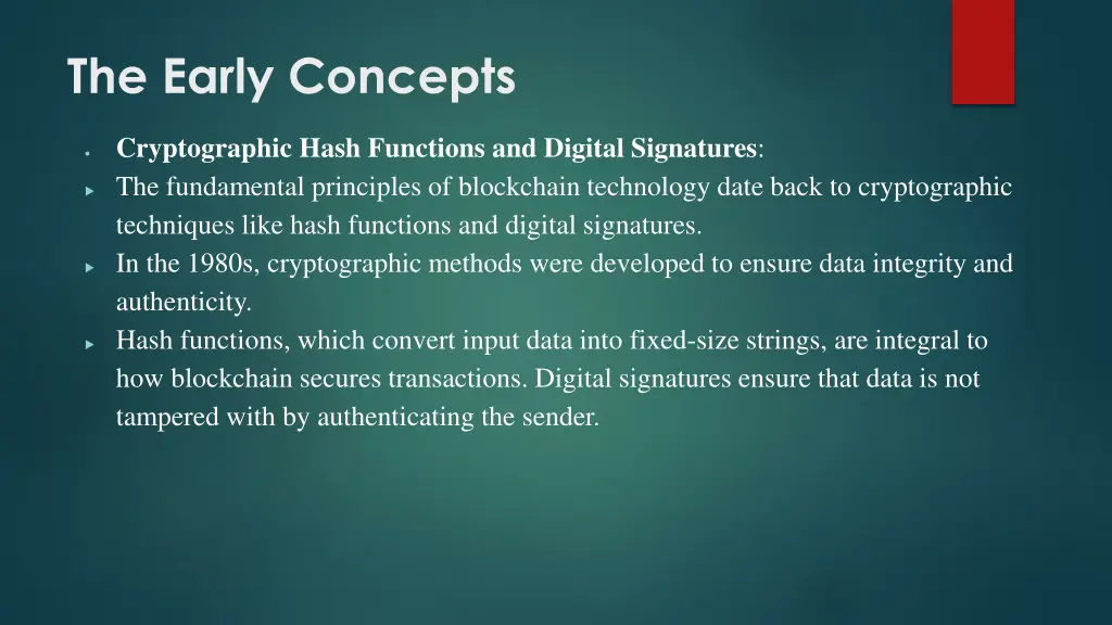 the early concepts