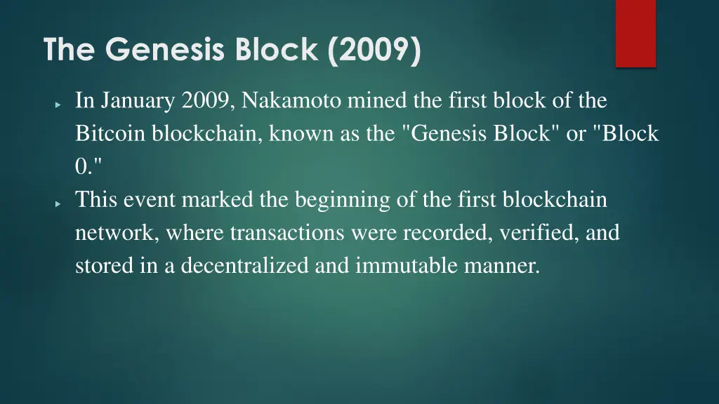 the genesis block 2009