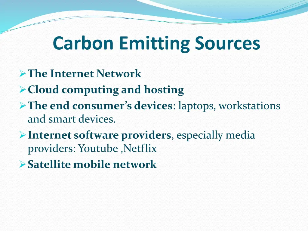 carbon emitting sources