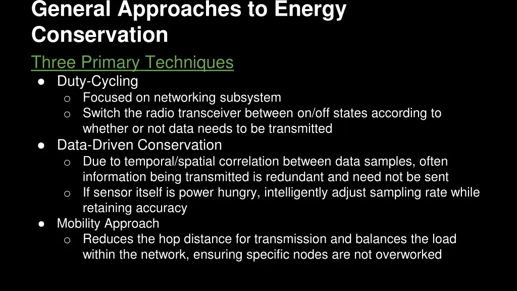 general approaches to energy conservation three