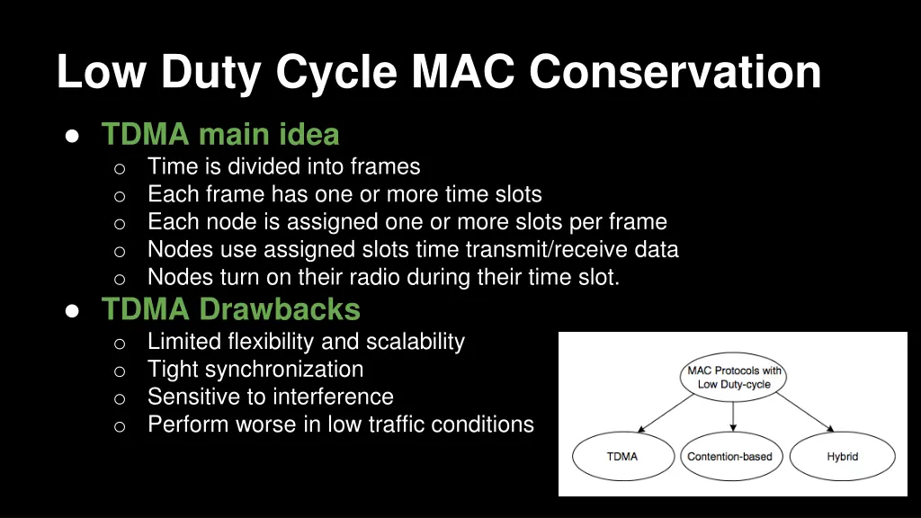 low duty cycle mac conservation