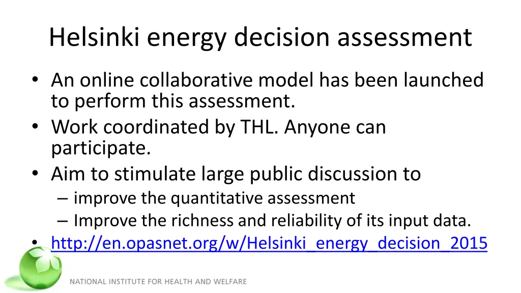 helsinki energy decision assessment