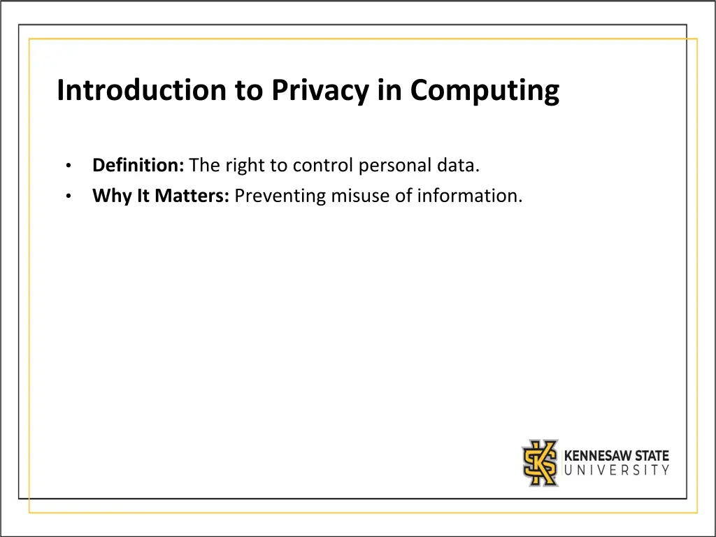 introduction to privacy in computing
