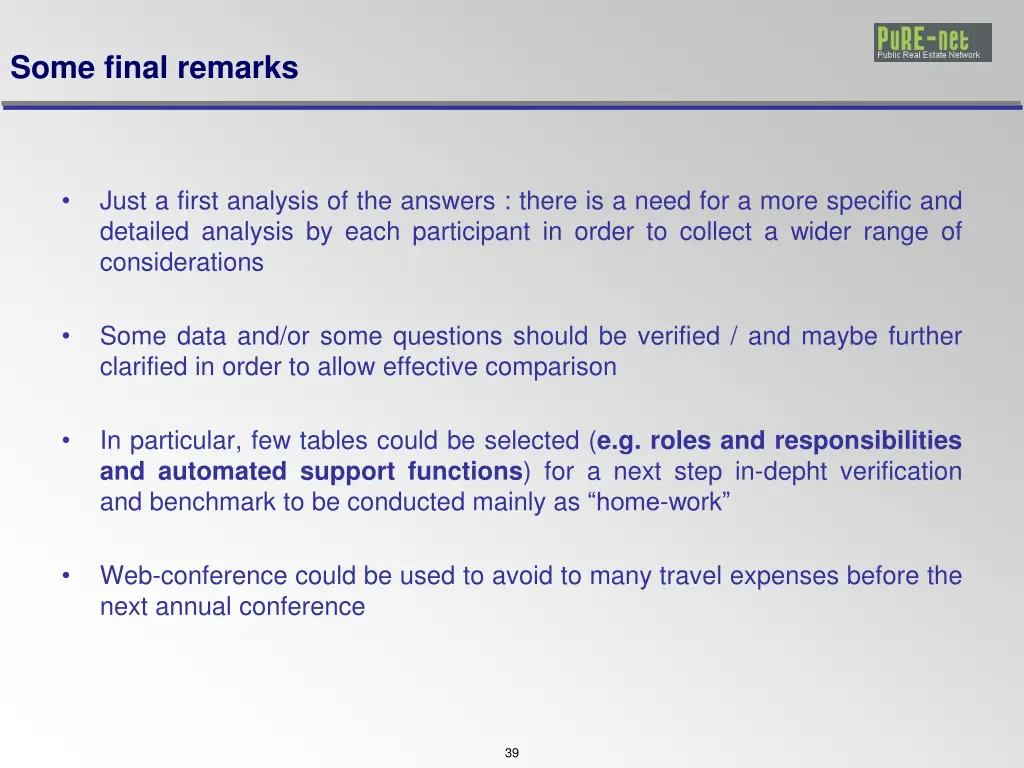 some final remarks