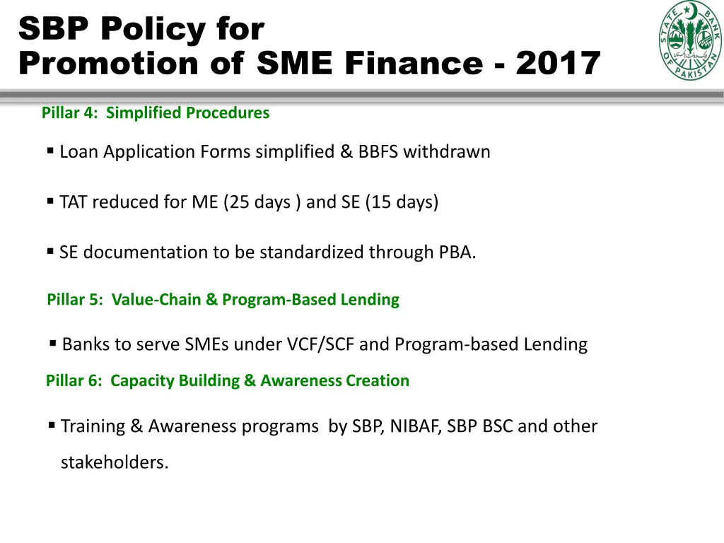 sbp policy for promotion of sme finance 2017 4