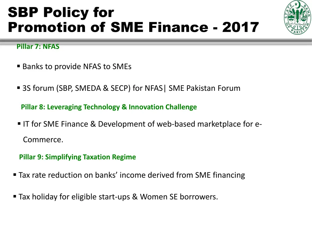 sbp policy for promotion of sme finance 2017 5