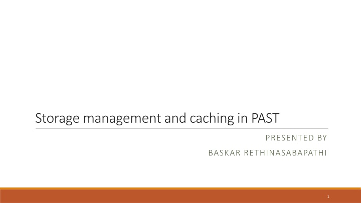 storage management and caching in past