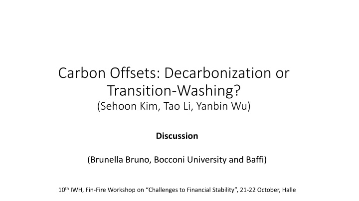 carbon offsets decarbonization or transition