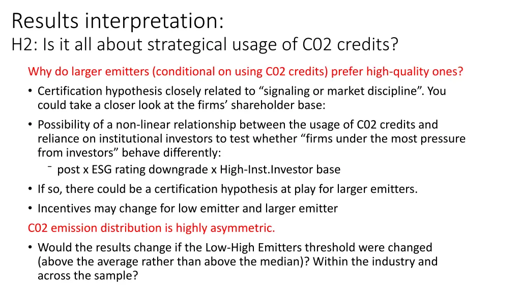 results interpretation h2 is it all about