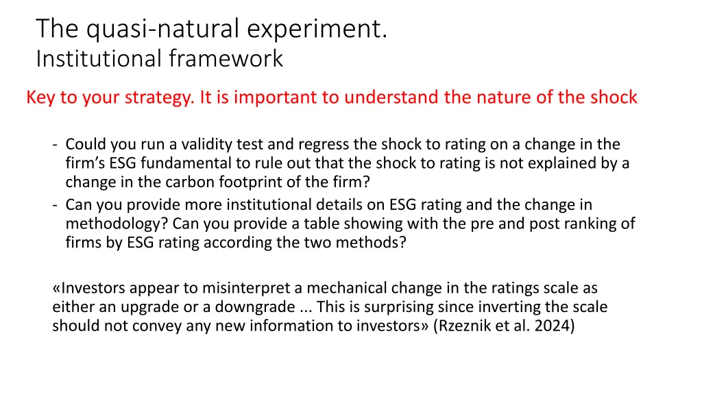 the quasi natural experiment institutional 1