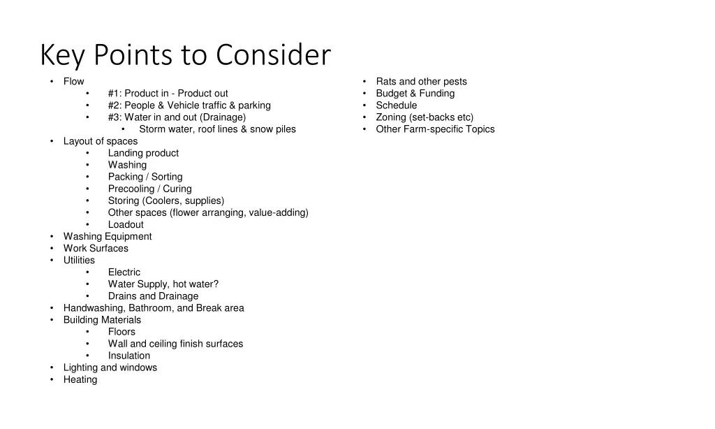 key points to consider flow 1 product in product