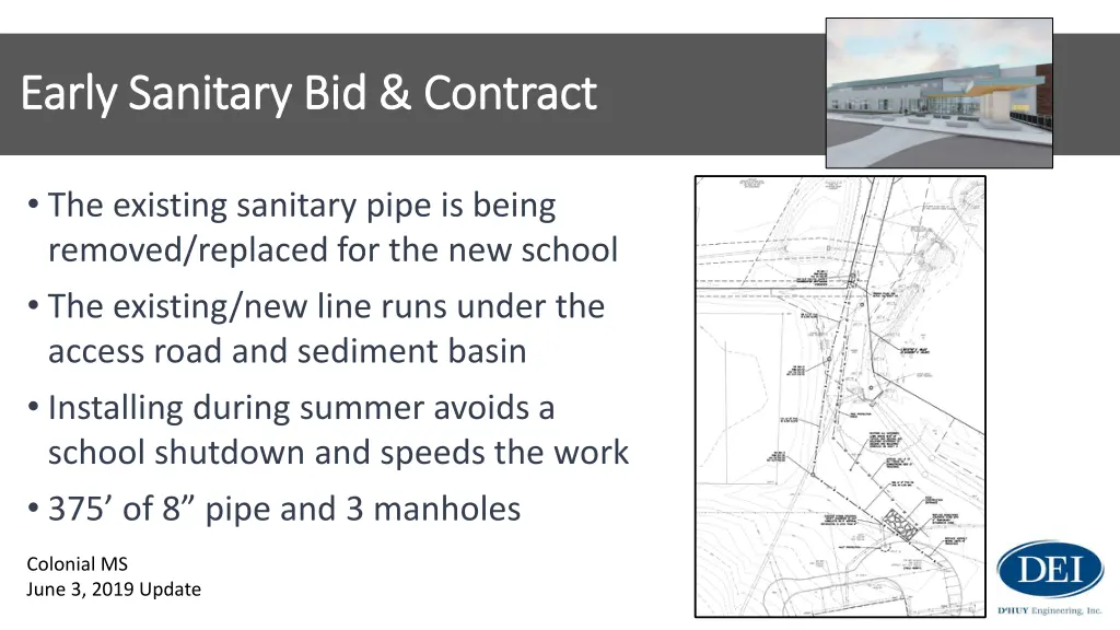 colonial ms project schedule early sanitary
