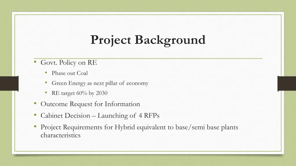 project background