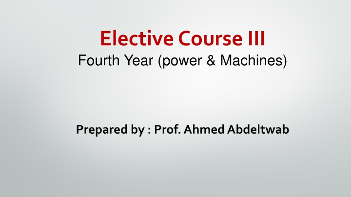 elective course iii fourth year power machines