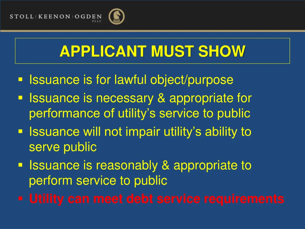 applicant must show