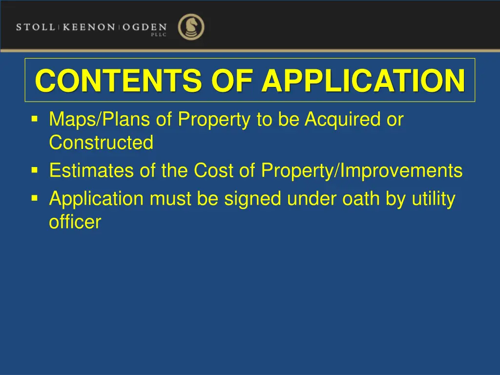 contents of application maps plans of property