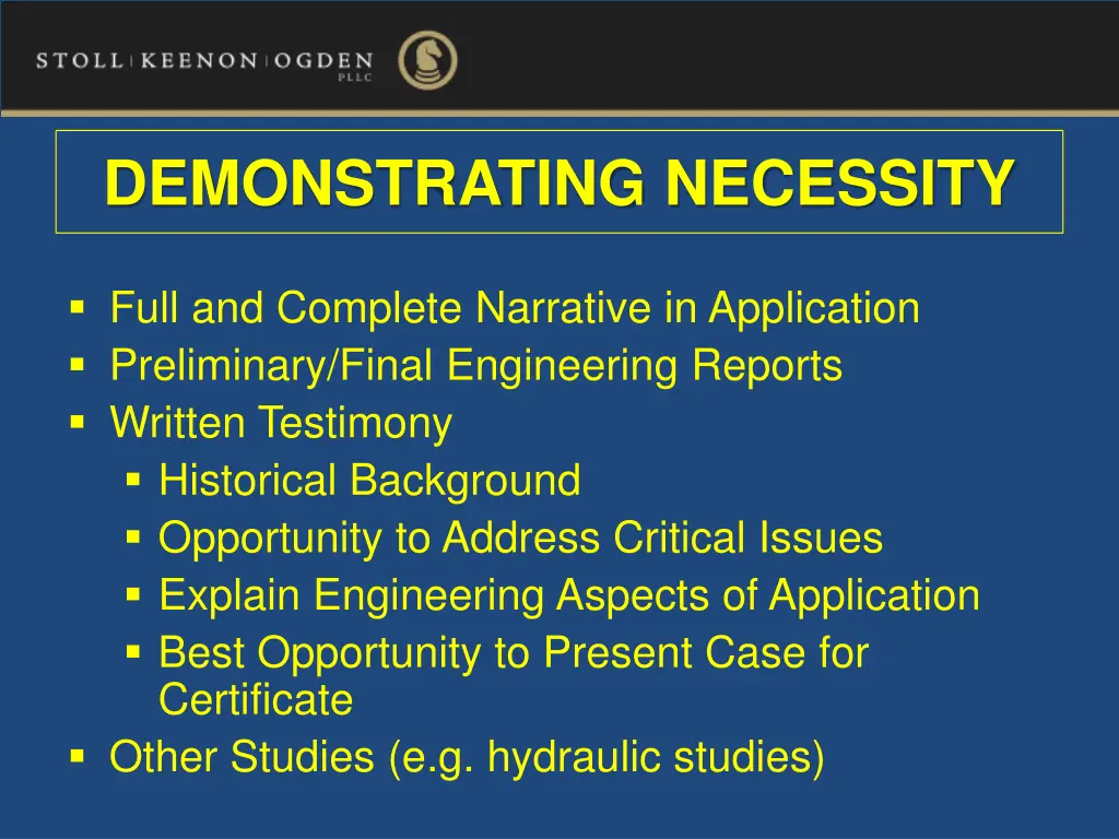 demonstrating necessity 1