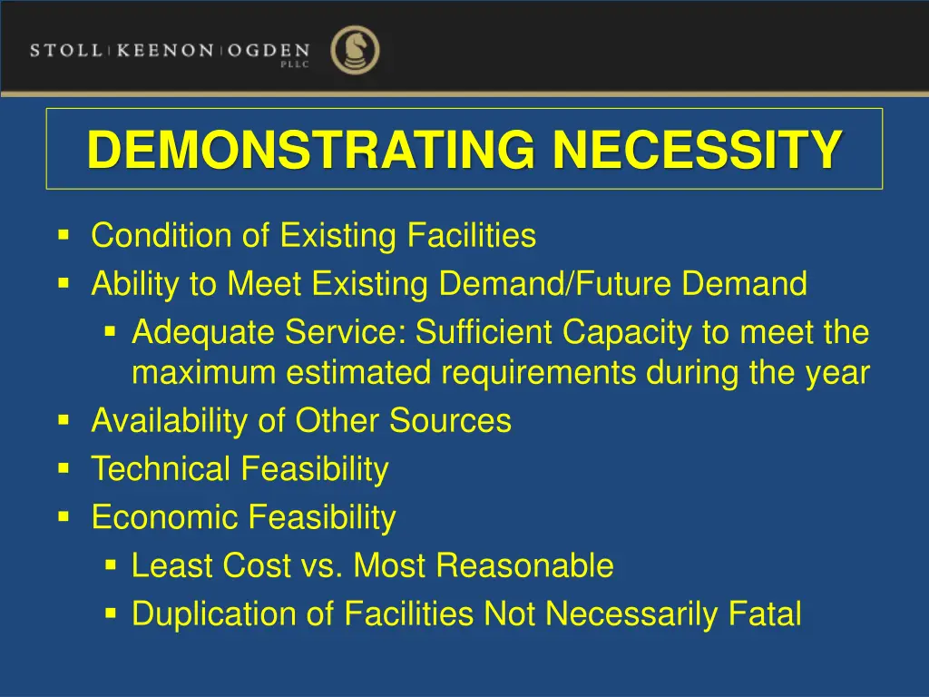 demonstrating necessity