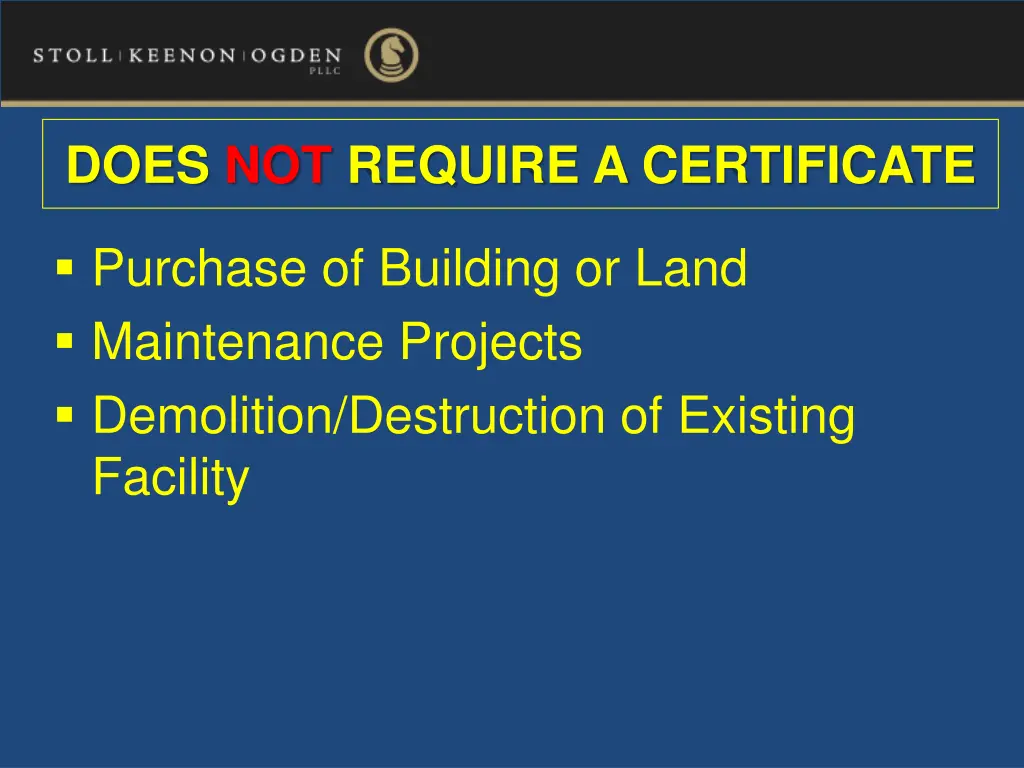 does not require a certificate