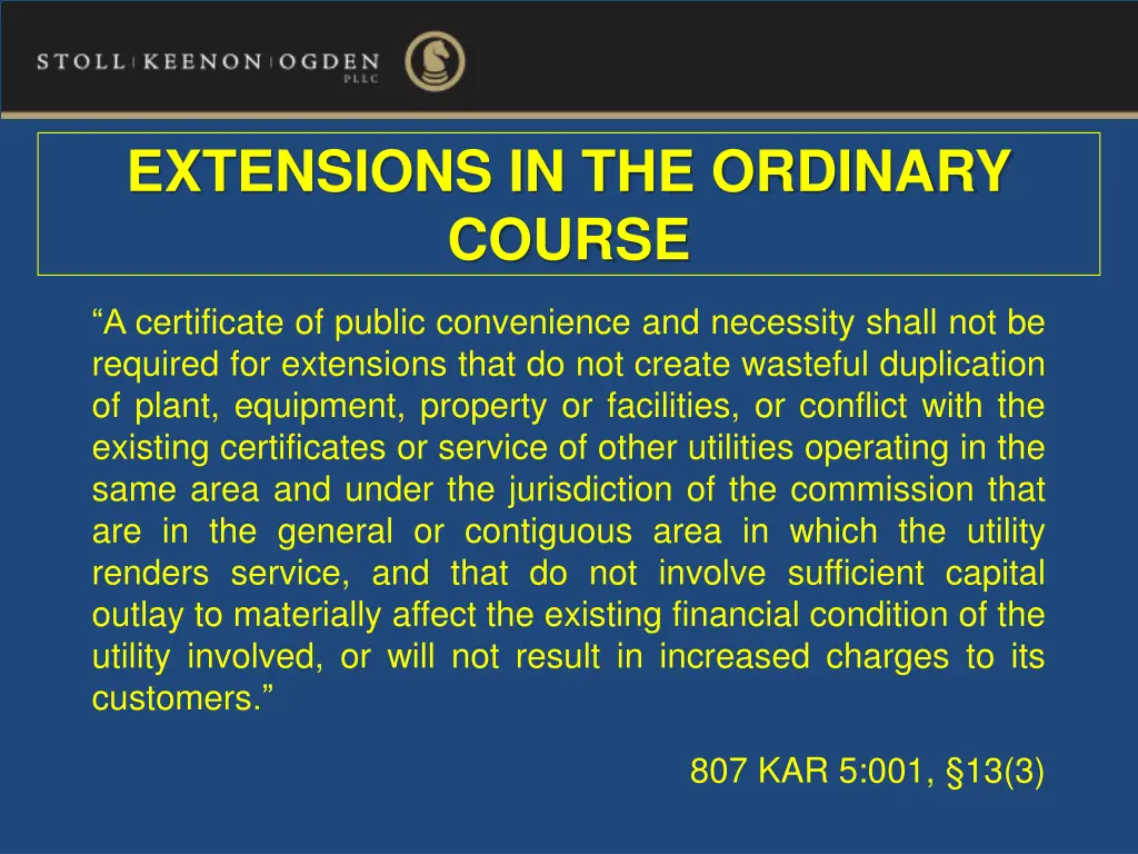 extensions in the ordinary course