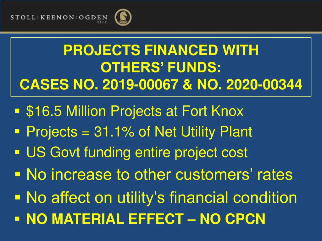 projects financed with others funds cases no 2019
