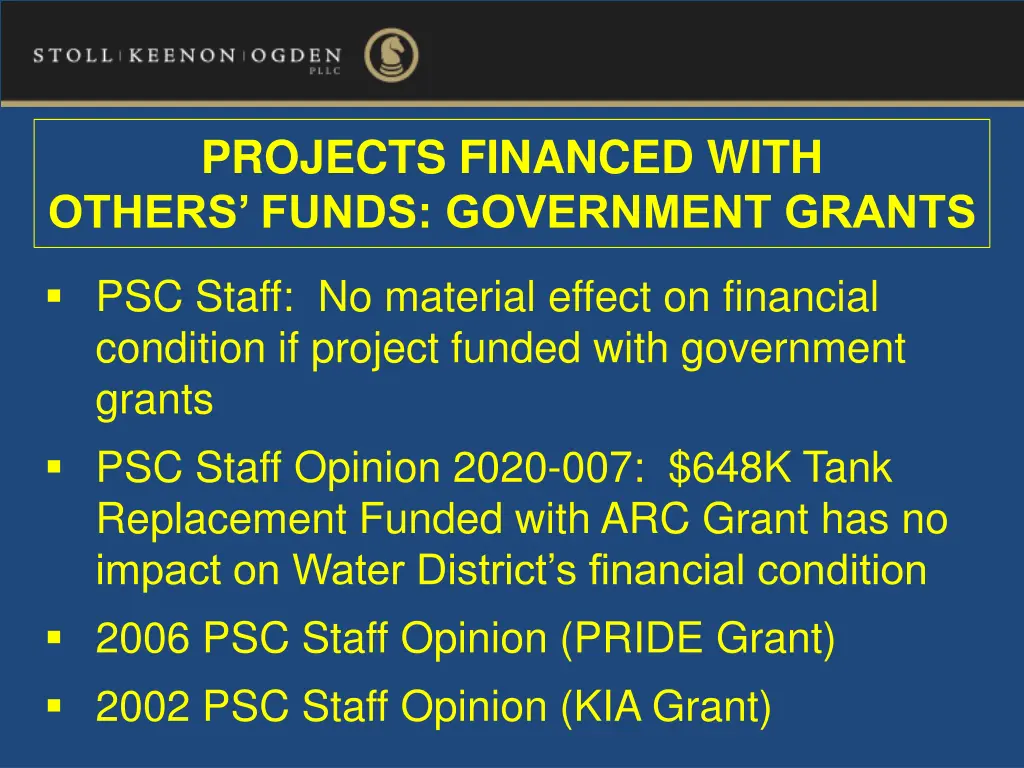 projects financed with others funds government