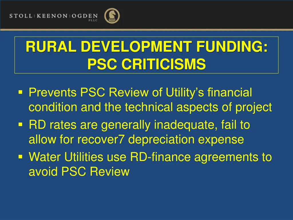 rural development funding psc criticisms