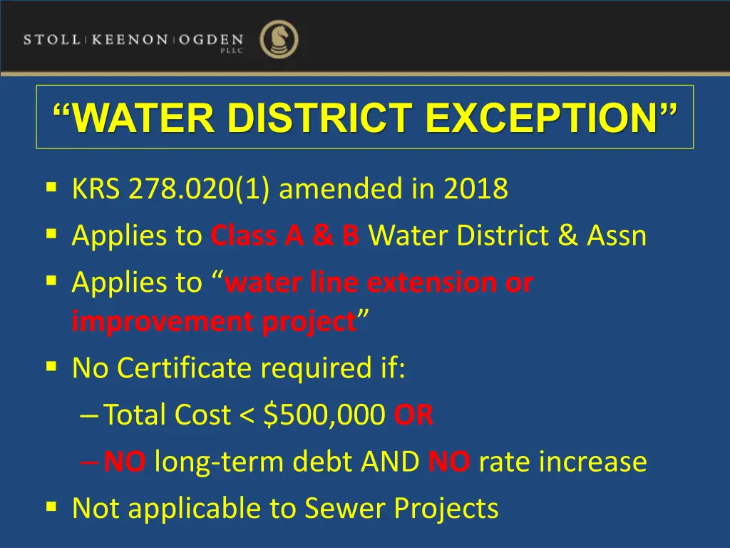 water district exception
