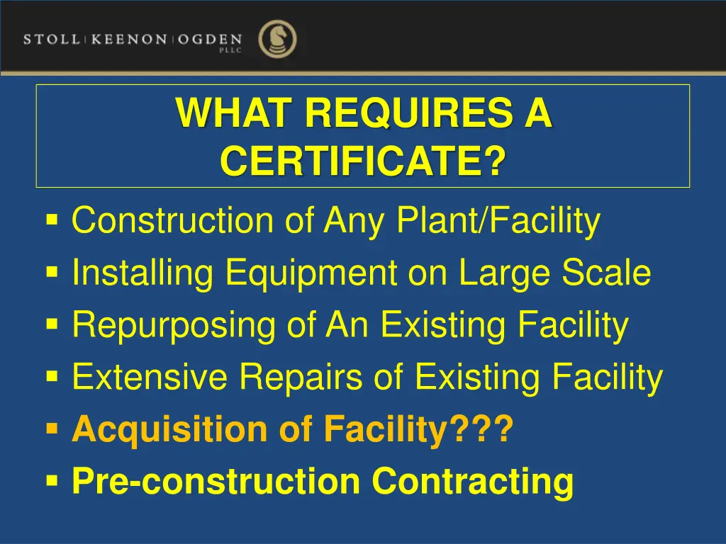 what requires a certificate construction