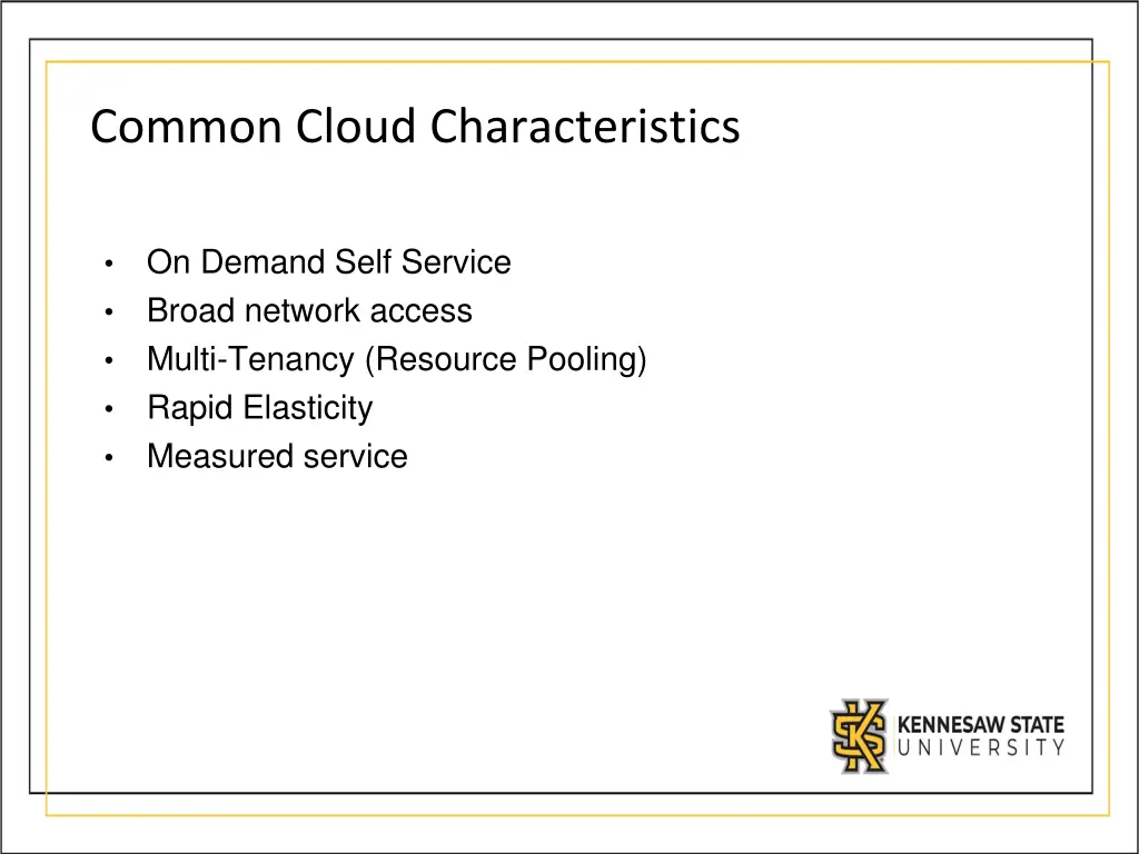 common cloud characteristics