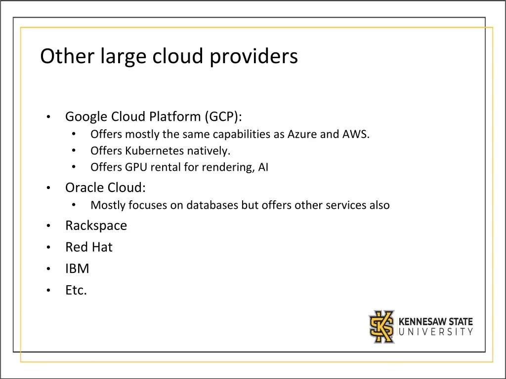other large cloud providers