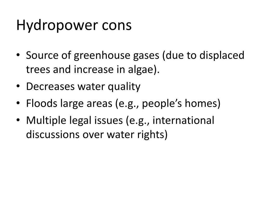 hydropower cons