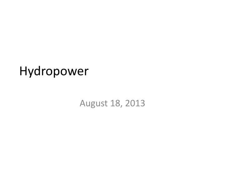 hydropower