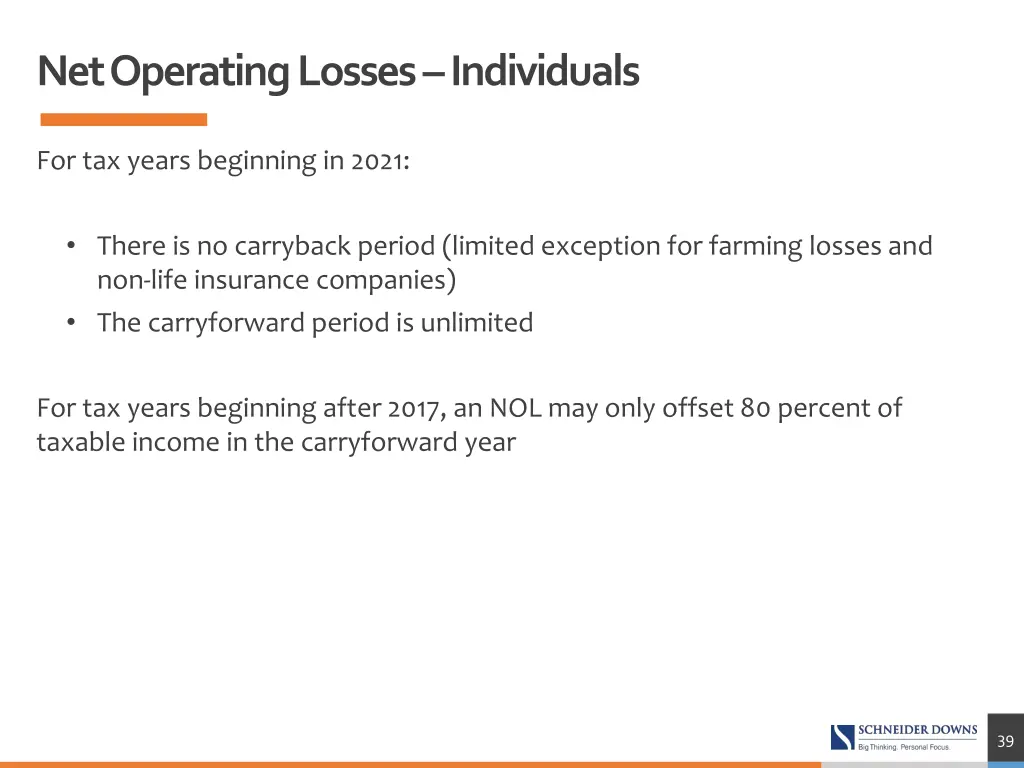 net operating losses individuals