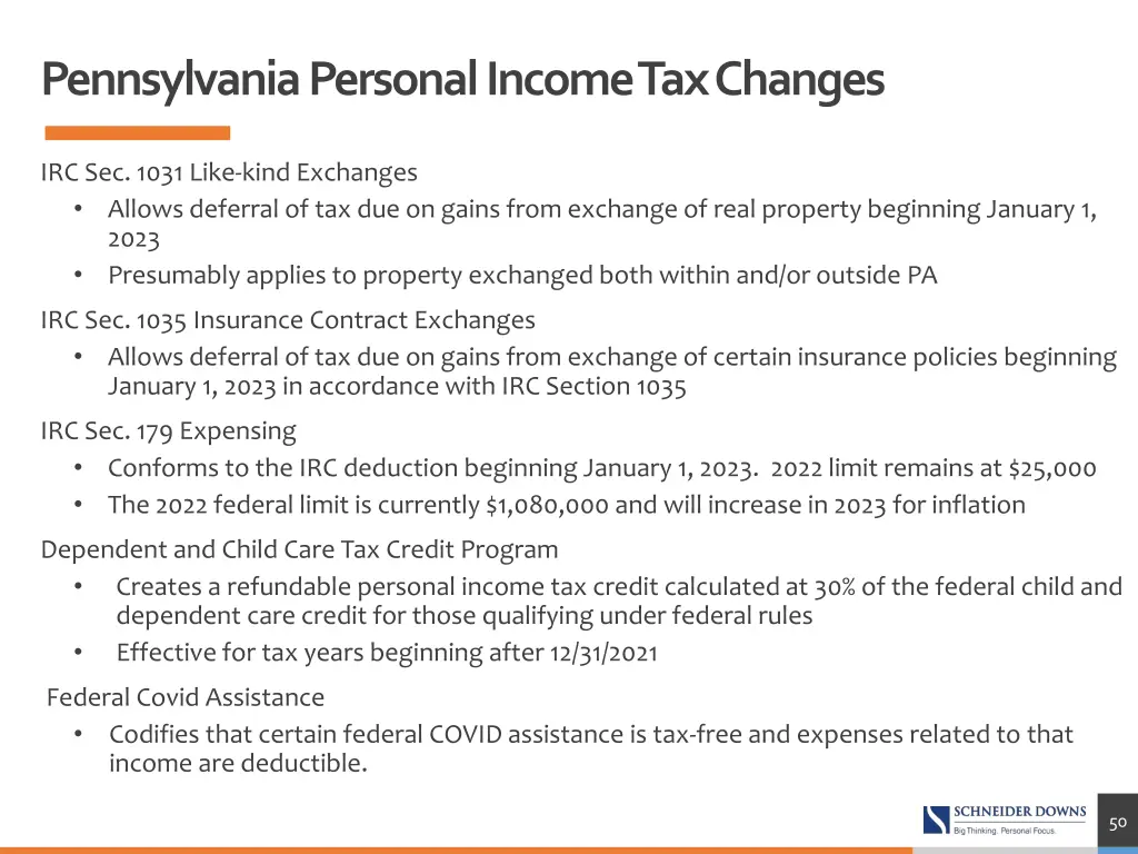 pennsylvania personal income tax changes